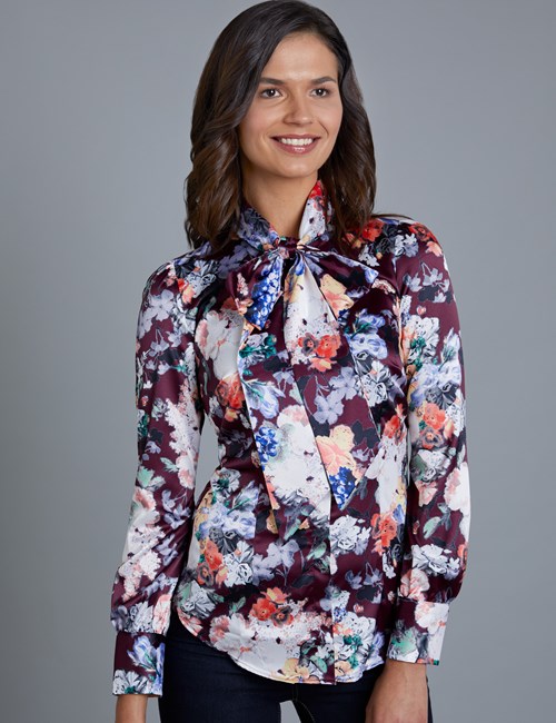 Women's Satin Blouses & Shirts | Hawes and Curtis