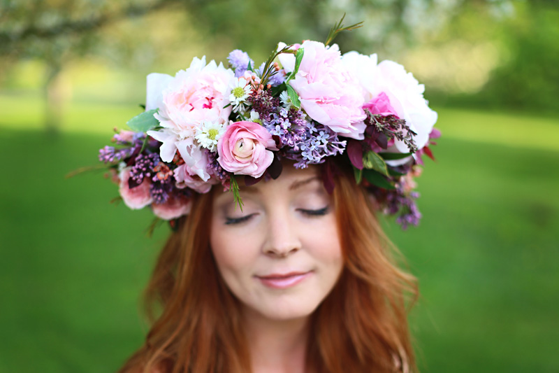 Spring Wedding Inspiration with a Floral Crown in a beautiful
