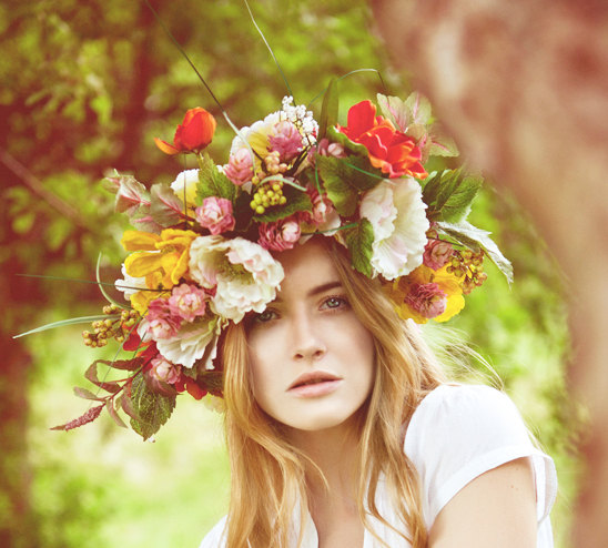 Spring Oversized Floral Crown Fabric Flowers Colourful Statement