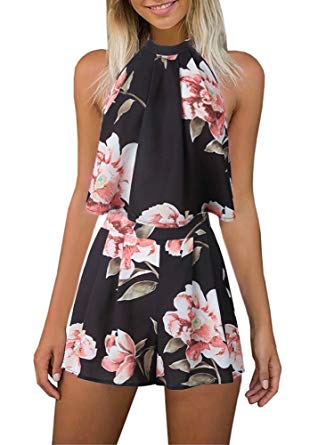 Amazon.com: Women's Floral Printed Summer Dress Romper Boho Playsuit