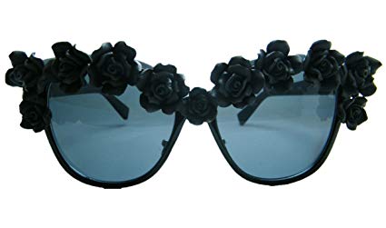 Amazon.com: Wiipu Floral Sunglasses Outdoor Summer Beach Black Rose