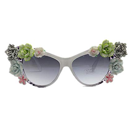Amazon.com: Dig dog bone Women's Sunglasses White Color Lady's Frame