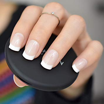 Amazon.com : CoolNail Nude Natural White French Fake Nails Tips