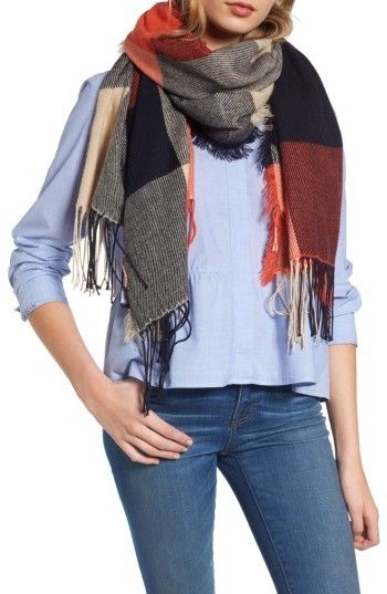 Women's Madewell Checkmate Fringe Scarf | Outfit Ideas | Fringe