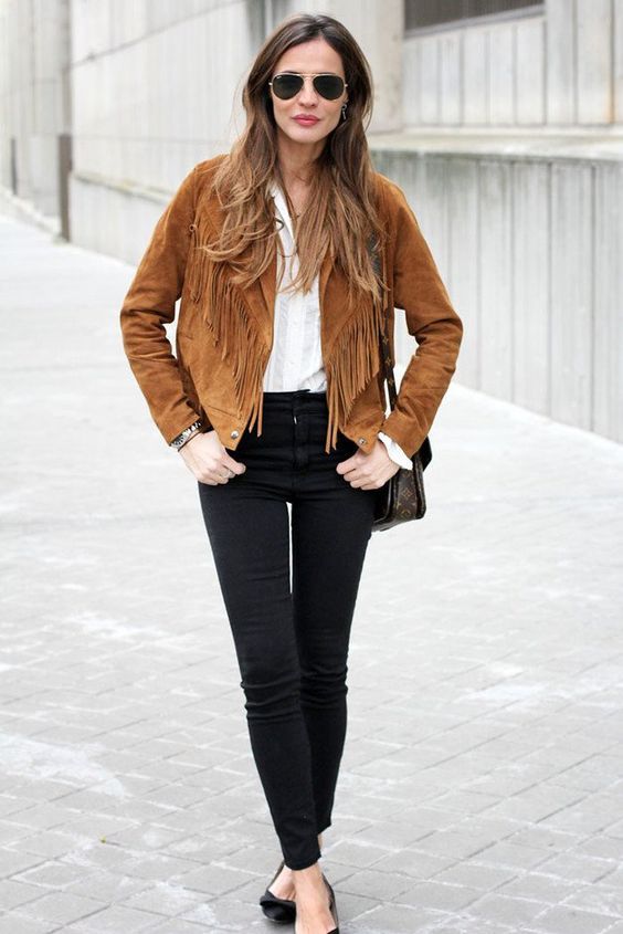 Resultado de imagen para suede brown jacket outfit | Clothes