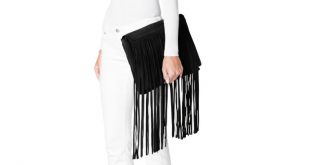 Stylish suede fringed clutch by Michael Kors -