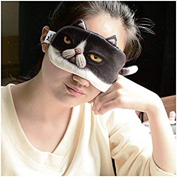 Amazon.com: Cute Cat Face Funny Animal sleeping mask Soft