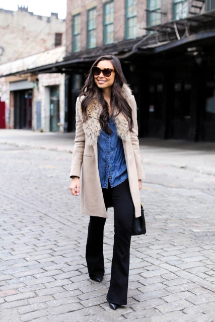 23 Fur Collar Coat Outfit Ideas For Elegant Ladies - Styleoholic