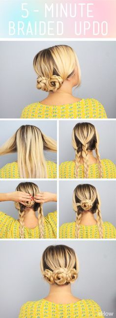 This adorable updo takes only 5 minutes! Cute for a work or out with