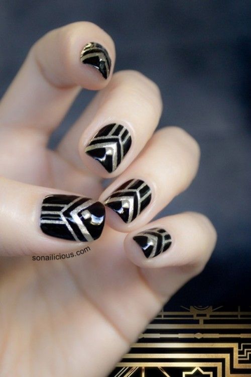 Gorgeous DIY The Great Gatsby Inspired Nails | Styleoholic | Nail