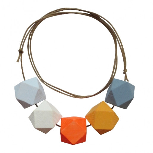 Wooden Geometric Bead Necklace - Not Socks Gifts