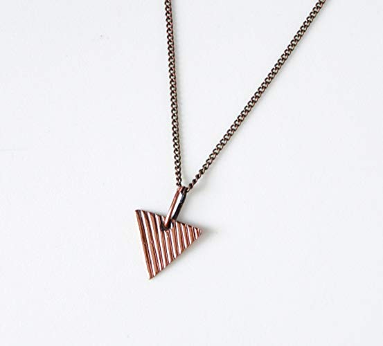 Amazon.com: Minimalist copper necklace tiny geometric triangle