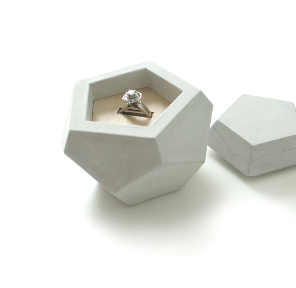 Geometric Concrete Engagement Ring Dish with Lid u2014 Knickerbocker