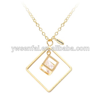 Unique Hollow Crystal Geometric Figure Design Gold Plated Simple