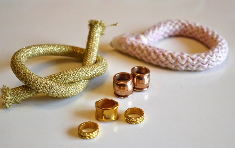 Picture Of girlish diy gold and pink statement necklace 2