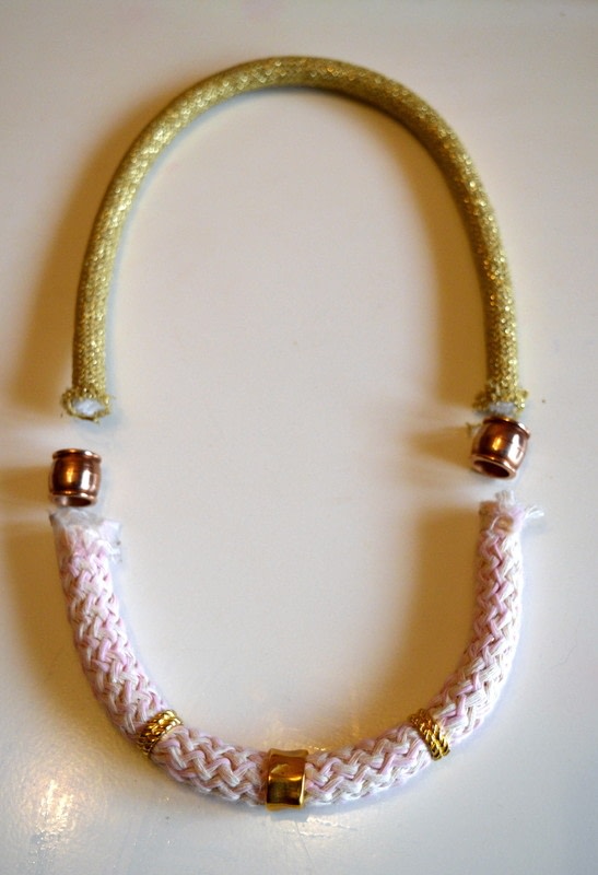 Pink And Gold Statement Necklace · How To Make A Fabric Necklace
