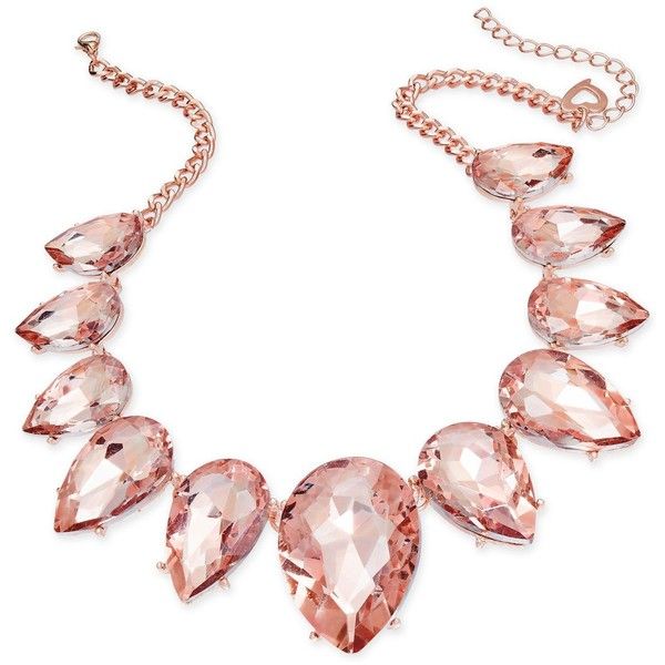 Thalia Sodi Rose Gold-Tone Pink Crystal Statement Necklace, ($50