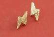 Glittery Gold 90s-Inspired DIY Thunderbolt Earrings To Make