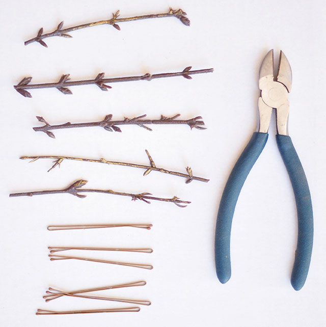 DIY Gold Branch Hair Pins // Faux Golden Hair Twigs | love Maegan