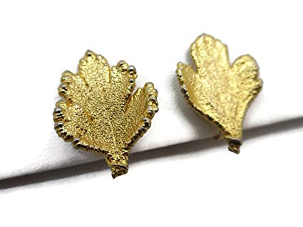 Amazon.com: baken Gold Leaf Earrings - Costume Jewelry, Cast Metal