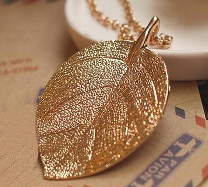 Wholesale Golden Leaf Necklace Design Pendant Necklace For Women