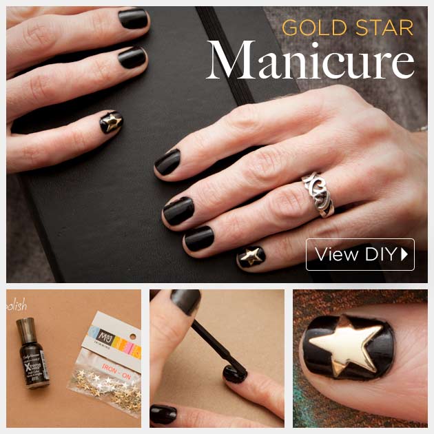 Gold Star Manicure DIY by Trinkets in Bloom