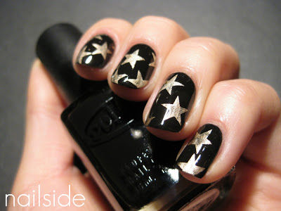 Black And Gold Star Nails Pictures, Photos, and Images for Facebook
