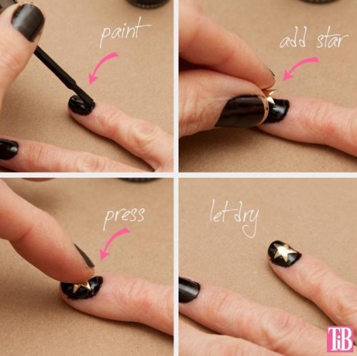 DIY Gold Star Manicure For The Holiday Season - Styleoholic