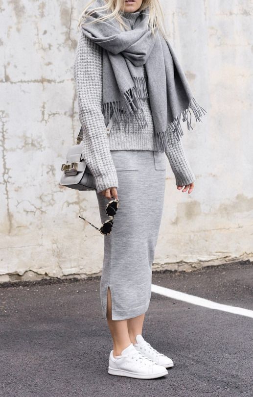 Grey Knitwear, Grey Layers, Grey Outfits Grey Is A Trend