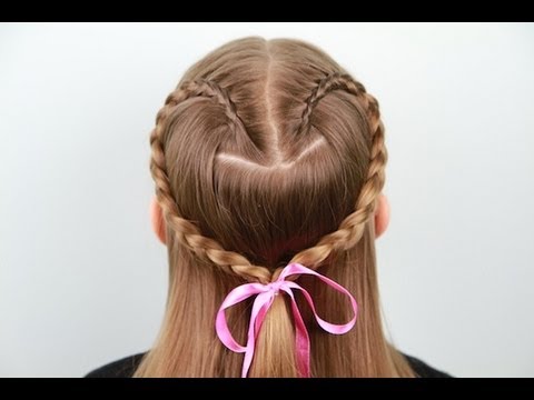 Lace Braid Heart | Valentine's Day | Cute Girls Hairstyles - YouTube