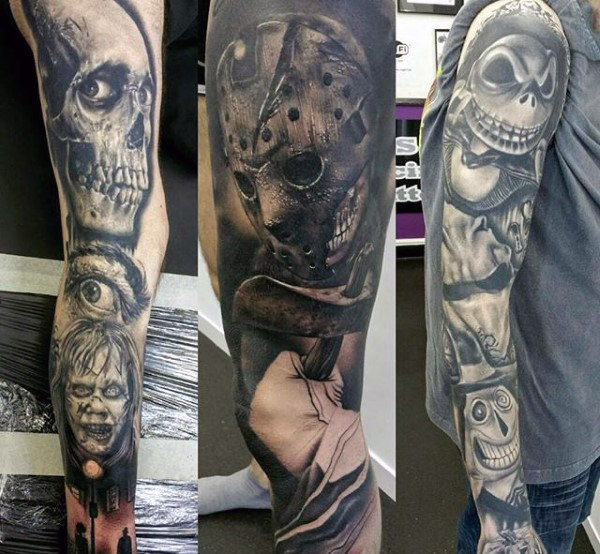 80 Halloween Tattoo Designs For Men - Ghoulish Grandeur