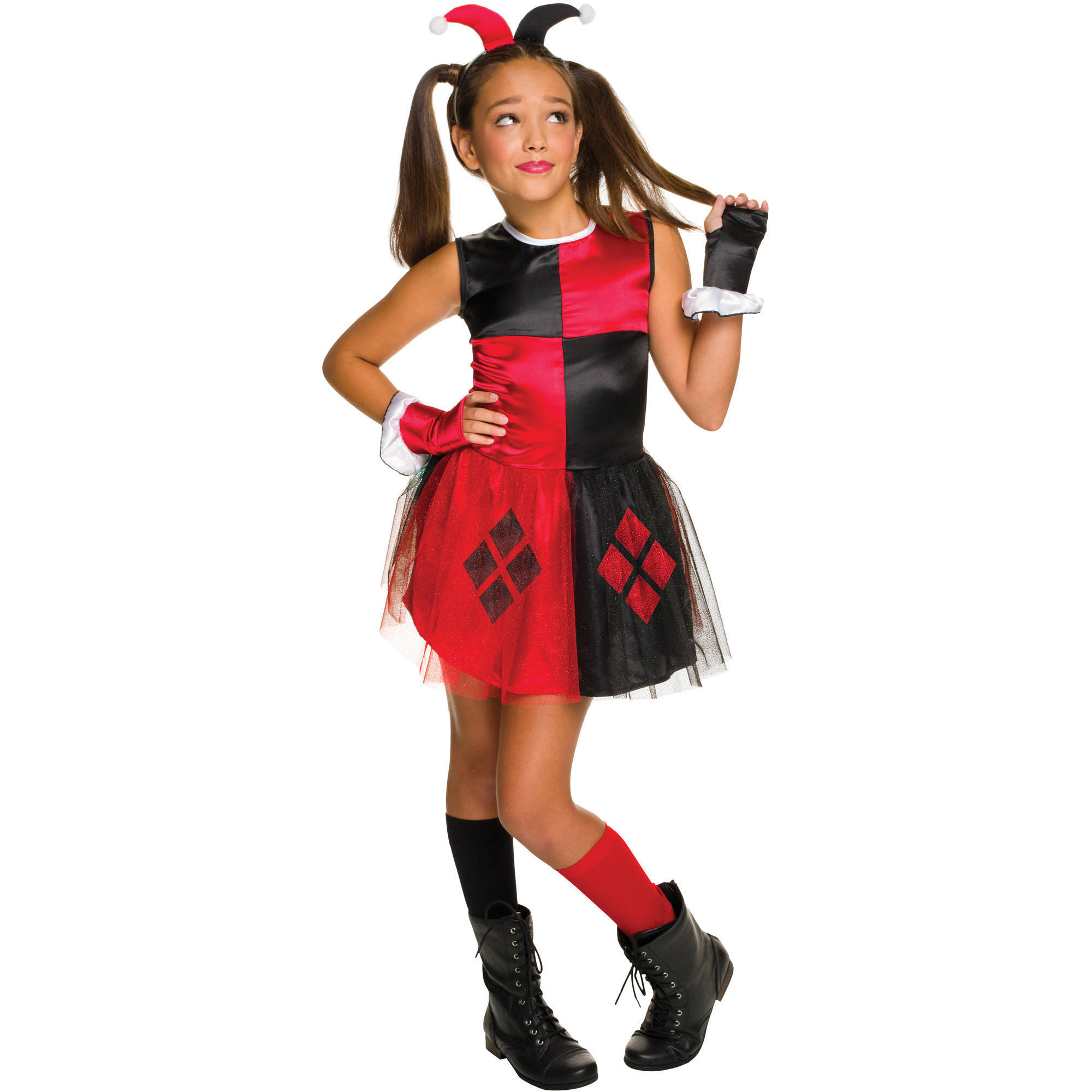 Harley Quinn Girls Tutu Dress Halloween Costume - Walmart.com