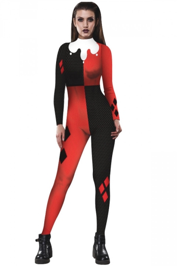 Suicide Squad Harley Quinn Bodysuit Halloween Costume - PINK QUEEN