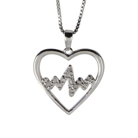 Totally Diamonds .10ctw Heart with Heartbeat Necklace: Shopko
