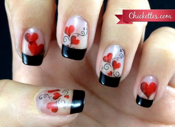 Heart Nail Art For A Valentine’s Day