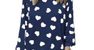 Amazon.com: Highpot Women Heart Print Blouses Tops Long Sleeve T