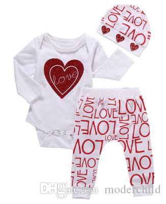 2019 Baby Girl Valentine'S Day Clothes Sets Infant Toddlers Love