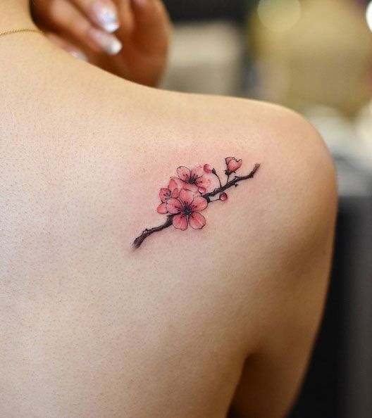 herry Blossom Tattoo Ideas For Women
