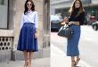 How To Wear A Denim Midi Skirt