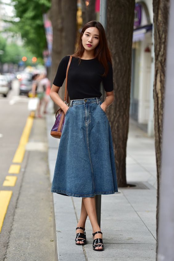 How to Wear Midi Skirts - 20 Hottest Summer /Fall Midi Skirt Outfit