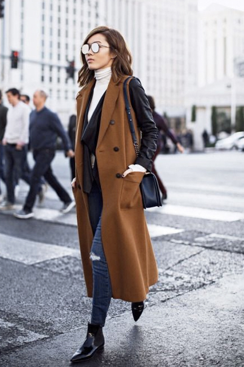 What to Wear This Weekend, Fall Layers Edition: Leather Jacket, Long