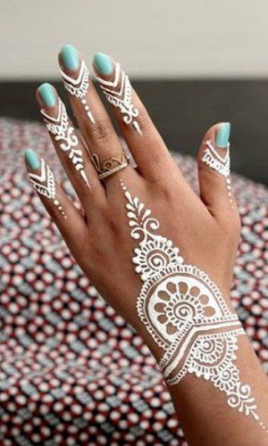 Beautiful White Henna tattoo u2026 | Body | Henna, Henna designs, Henna