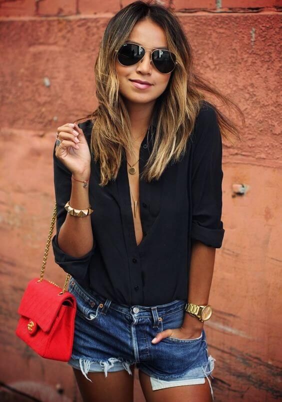 27 Cool Jeans Short Outfits For This Summer | Style | Pinterest