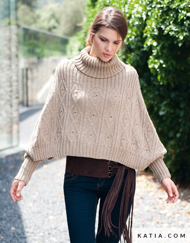 Poncho - Woman - Autumn / Winter - models & patterns | Katia.com