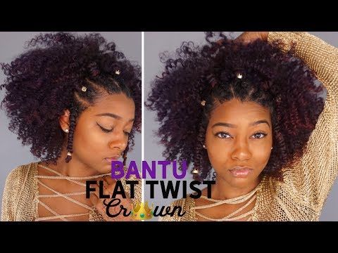 Natural Black Summer Hairstyles: Flat Twist Bantu Knot Crown Hair