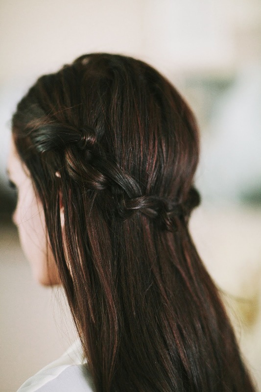 Picture Of simple yet fancy diy knotted crown hairstyle 4
