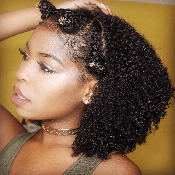 Braided Bantu Knot Crown Tutorial | Curly Hairstyles for Black Women