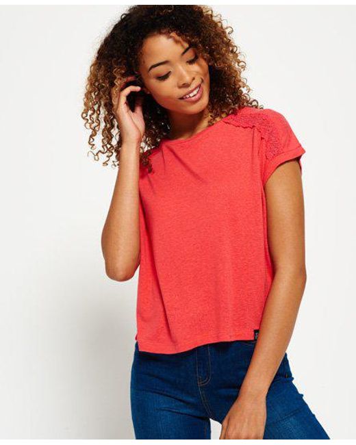 Lyst - Superdry Lace Insert T-shirt