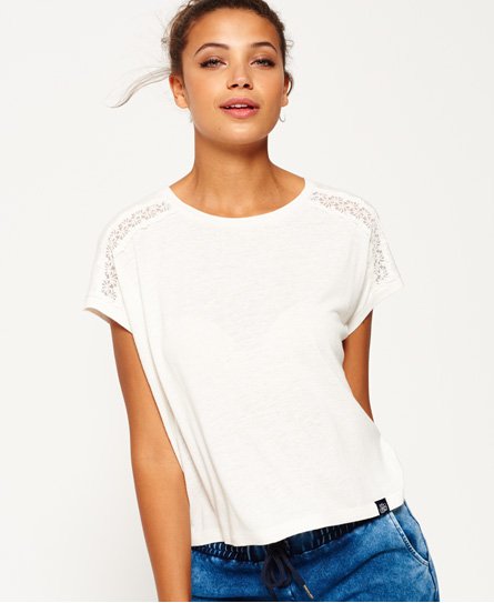 Superdry Lace Insert T-shirt - Women's T Shirts