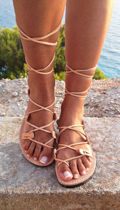 Greek lace up sandals | Shoes Shoes Shoes! | Sandals, Shoes, Leather